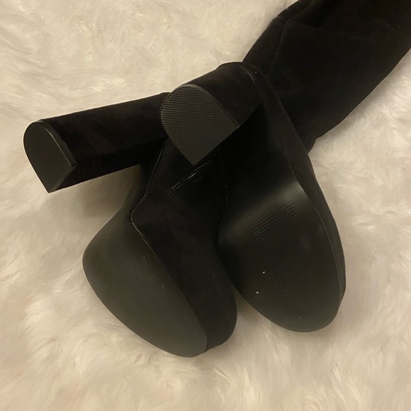 NWOT Steve Madden Sofia Black Over the Knee Faux Suede Stretch Boot 6 - Picture 5 of 7